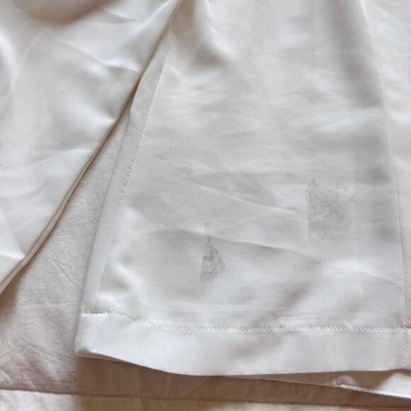 vintage White lace button up blouse sz 14 pearl delicate romantic cottage - Picture 7 of 8